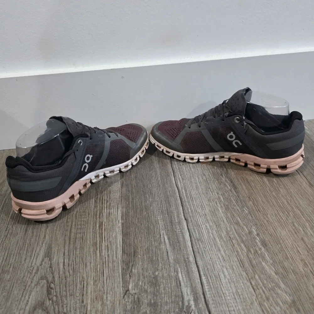 On Running Cloudflow Womens Size 6.5 Grey Pink Rock Rose Athletic Sneakers